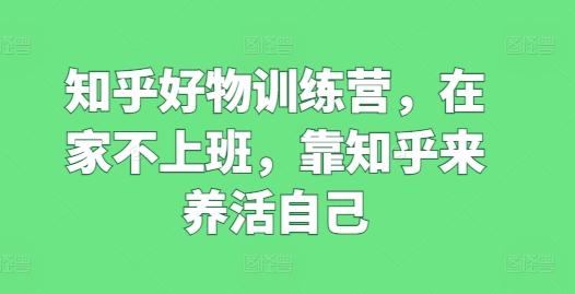 知乎好物训练营，在家不上班，靠知乎来养活自己-彼飞网创