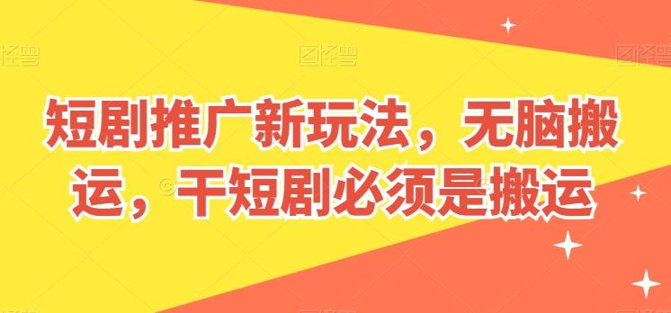 短剧推广新玩法，无脑搬运，干短剧必须是搬运【揭秘】-彼飞网创