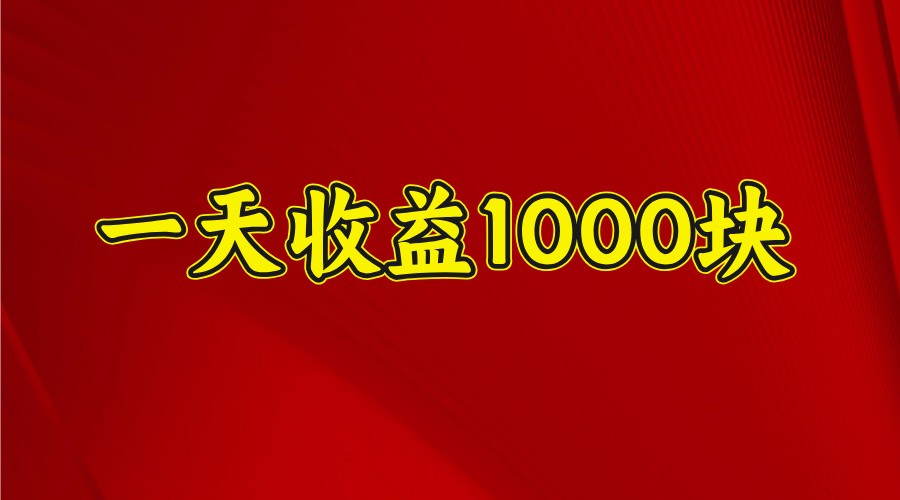一天收益1000块，2025全网首发-彼飞网创