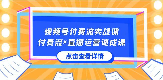 视频号付费流实战课，付费流×直播运营速成课，让你快速掌握视频号核心运营技能-彼飞网创