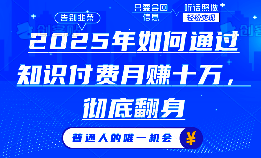 2025年如何通过知识付费月入十万，年入百万。。-彼飞网创