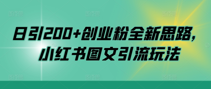 日引200+创业粉全新思路，小红书图文引流玩法【揭秘】-彼飞网创