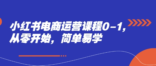 小红书电商运营课程0-1，从零开始，简单易学-彼飞网创