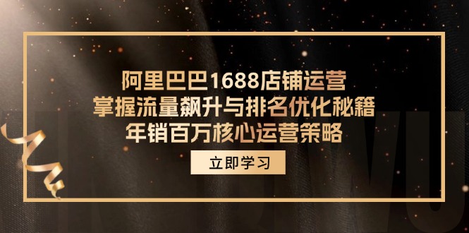 阿里巴巴1688店铺运营，掌握流量飙升与排名优化秘籍 年销百万核心运营策略-彼飞网创