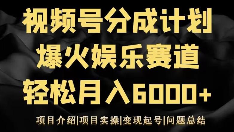 视频号创作分成计划之娱乐赛道轻松日入500+-彼飞网创