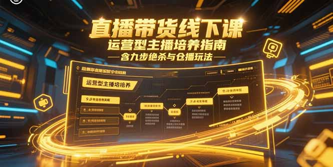 直播带货线下课，运营型主播培养指南，含九步绝杀与仓播玩法-彼飞网创