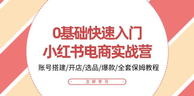 0基础快速入门-小红书电商实战营：账号搭建/开店/选品/爆款/全套保姆教程-彼飞网创