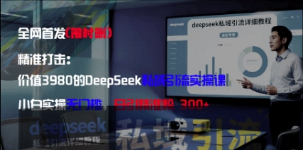 精准打击：价值3980的DeepSeek私域引流实操课，小白实操无门槛，日引精准粉300+-彼飞网创