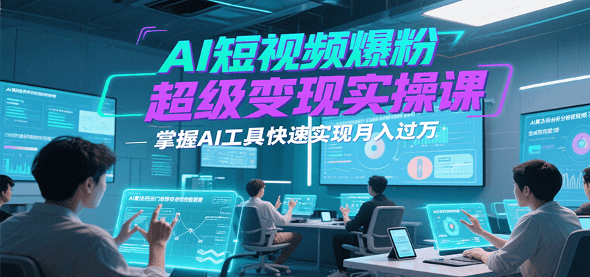 AI短视频爆粉超级变现实操课，掌握AI工具快速实现月入过万-彼飞网创