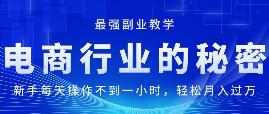 电商行业的秘密，新手每天操作不到一小时，月入过万轻轻松松，最强副业…-彼飞网创