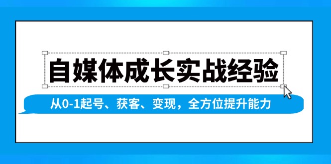 自媒体成长实战经验，从0-1起号、获客、变现，全方位提升能力-彼飞网创