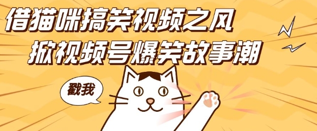 借猫咪搞笑视频之风，掀视频号爆笑故事潮，轻松日入四位数，无门槛快速入门!-彼飞网创
