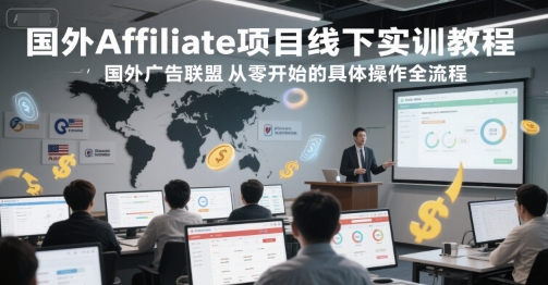 国外Affiliate项目线下实训教程，国外广告联盟从零开始的具体操作全流程-彼飞网创