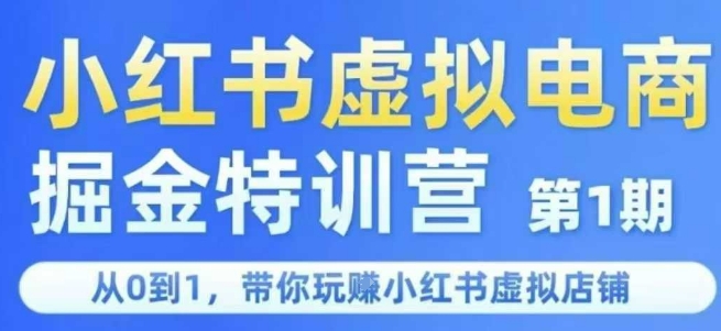 小红书虚拟电商掘金特训营第1期，从0到1，带你玩转小红书虚拟店铺-彼飞网创