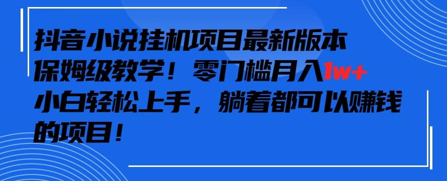 抖音最新小说挂机项目，保姆级教学，零成本月入1w+，小白轻松上手【揭秘】-彼飞网创