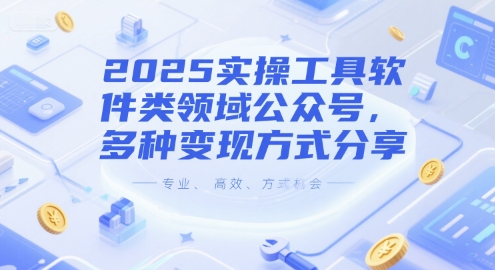 2025实操工具软件类领域公众号，多种变现方式分享-彼飞网创