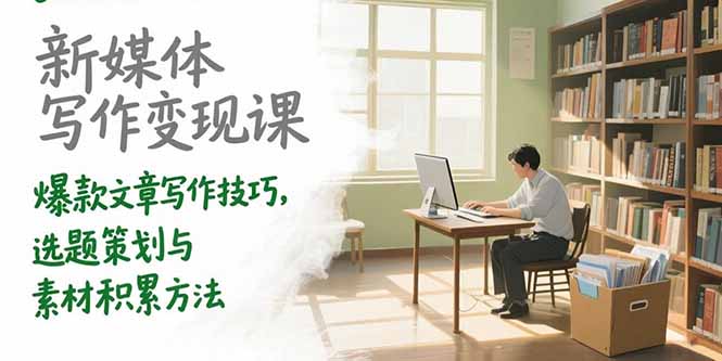 新媒体写作变现课，爆款文章写作技巧，选题策划与素材积累方法-彼飞网创