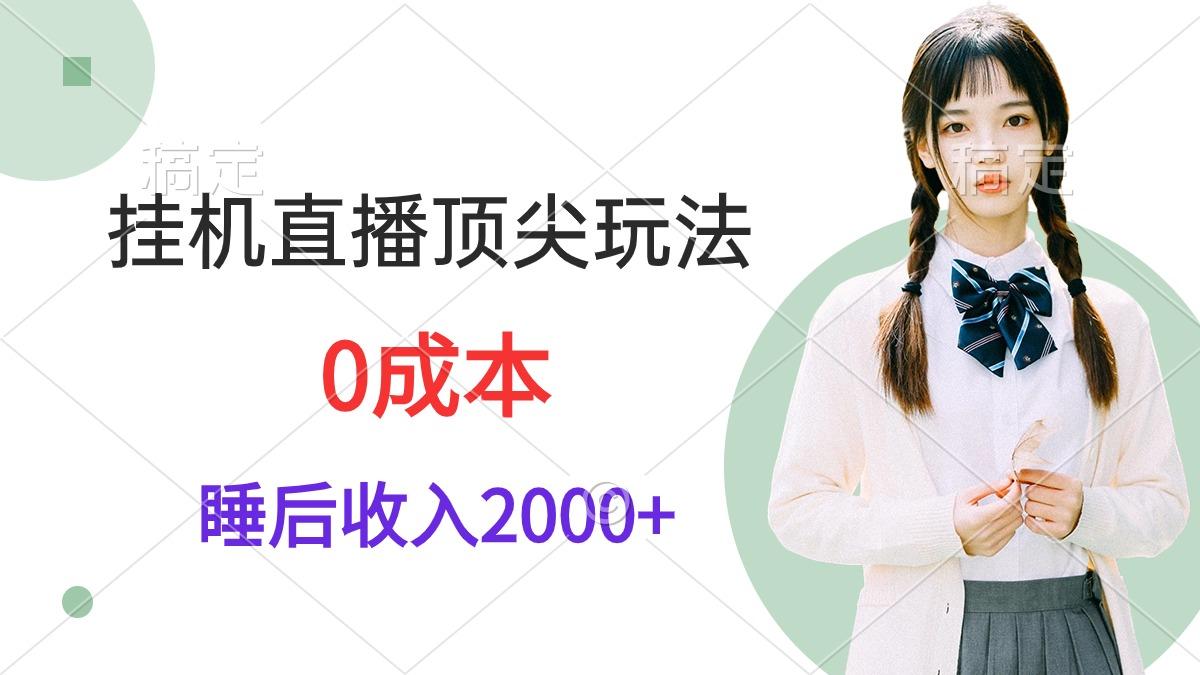(9715期)挂机直播顶尖玩法，睡后日收入2000+、0成本，视频教学-彼飞网创