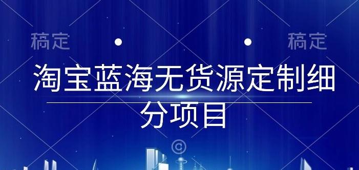 淘宝蓝海无货源定制细分项目，从0到起店实操全流程【揭秘】-彼飞网创