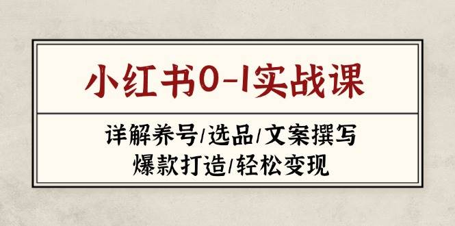 小红书0-1实战课(2023-2025)，详解养号/选品/文案撰写/爆款打造/轻松变现-彼飞网创