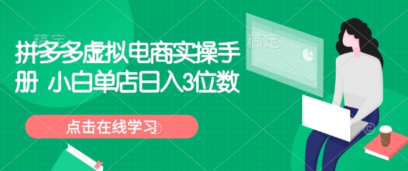 拼多多虚拟电商实操手册 小白单店日入3位数-彼飞网创