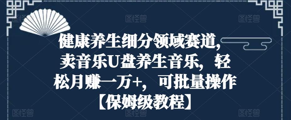 健康养生细分领域赛道，卖音乐U盘养生音乐，轻松月赚一万+，可批量操作【保姆级教程】-彼飞网创