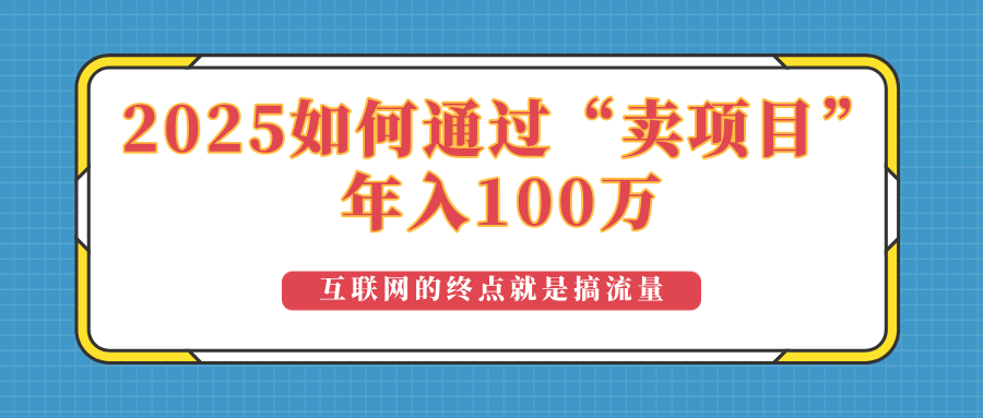 2025年如何通过“卖项目”实现100万收益：最具潜力的盈利模式解析-彼飞网创