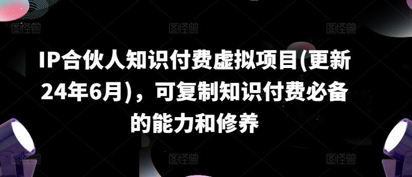 IP合伙人知识付费虚拟项目(更新24年6月)，可复制知识付费必备的能力和修养-彼飞网创