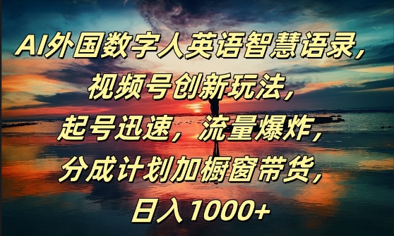 AI外国数字人英语智慧语录，视频号创新玩法，起号迅速，流量爆炸，日入1k+【揭秘】-彼飞网创