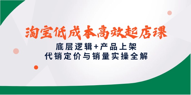 淘宝低成本高效起店课，底层逻辑+产品上架，代销定价与销量实操全解-彼飞网创