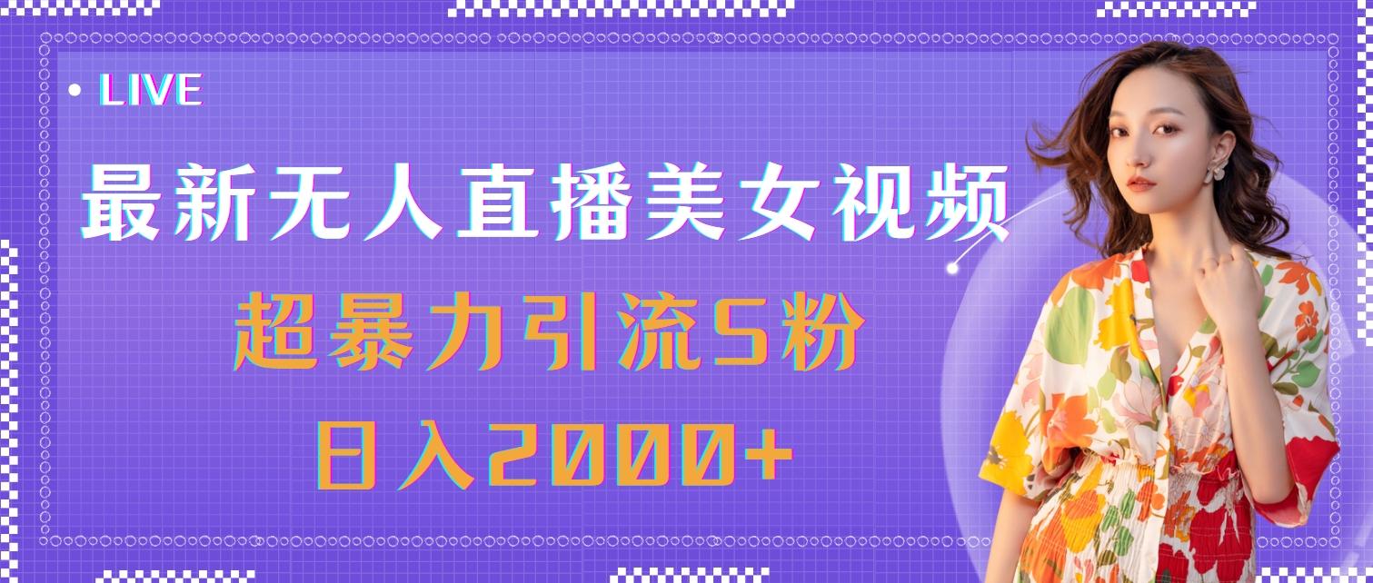 最新无人直播美女视频，超暴力引流S粉日入2000+-彼飞网创
