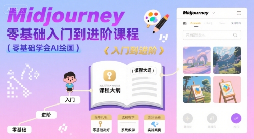 midjourney零基础入门到进阶课程，零基础学会AI绘画-彼飞网创
