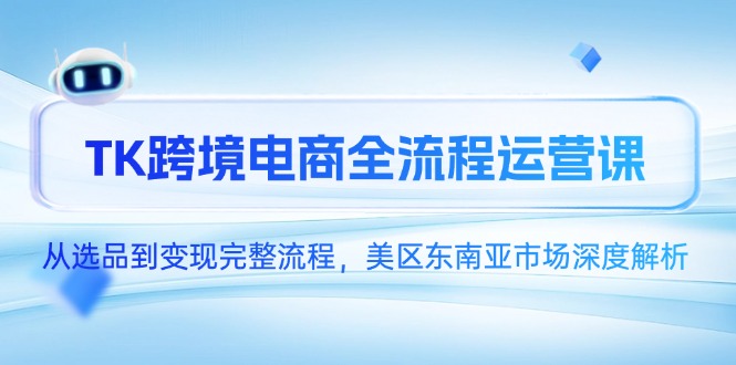 TK跨境电商全流程运营课，从选品到变现完整流程，美区东南亚市场深度解析-彼飞网创