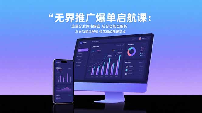 无界推广爆单启航课：流量分发算法解密 后台功能全解析 投放前必知避坑点-彼飞网创