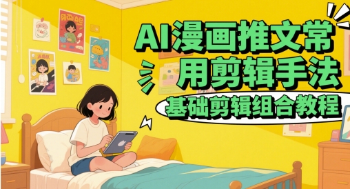 AI漫画推文常用剪辑手法，基础剪辑组合教程-彼飞网创