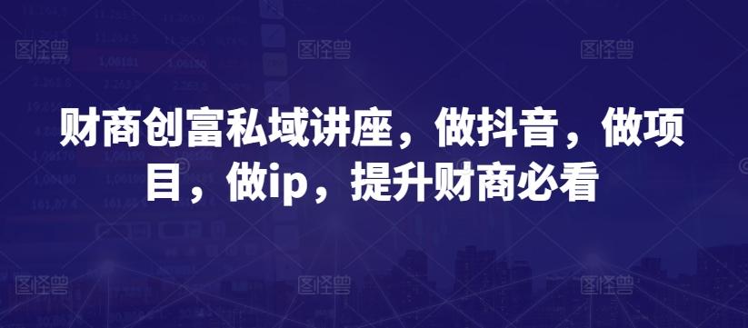 财商创富私域讲座，做抖音，做项目，做ip，提升财商必看-彼飞网创