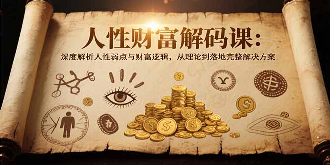 人性财富解码课6.0：深度解析人性弱点与财富逻辑，理论到落地完整解决方案-彼飞网创