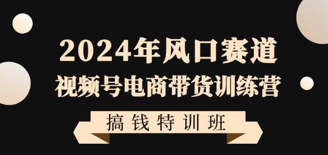 2024年风口赛道视频号电商带货训练营搞钱特训班，带领大家快速入局自媒体电商带货-彼飞网创