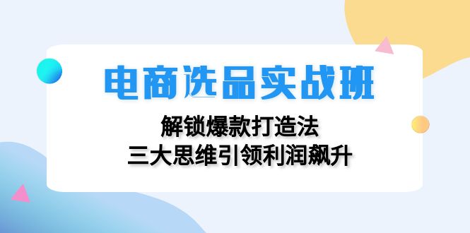电商选品实战班：解锁爆款打造法，三大思维引领利润飙升-彼飞网创