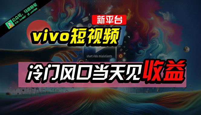 全新平台vivo短视频，新风口AI混剪无脑搬运，冷门风口当天见收益，7天…-彼飞网创
