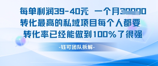每单利润40一个月7k+转化最高的私域项目，每个人都要的产品转化率已经能做到100%-彼飞网创