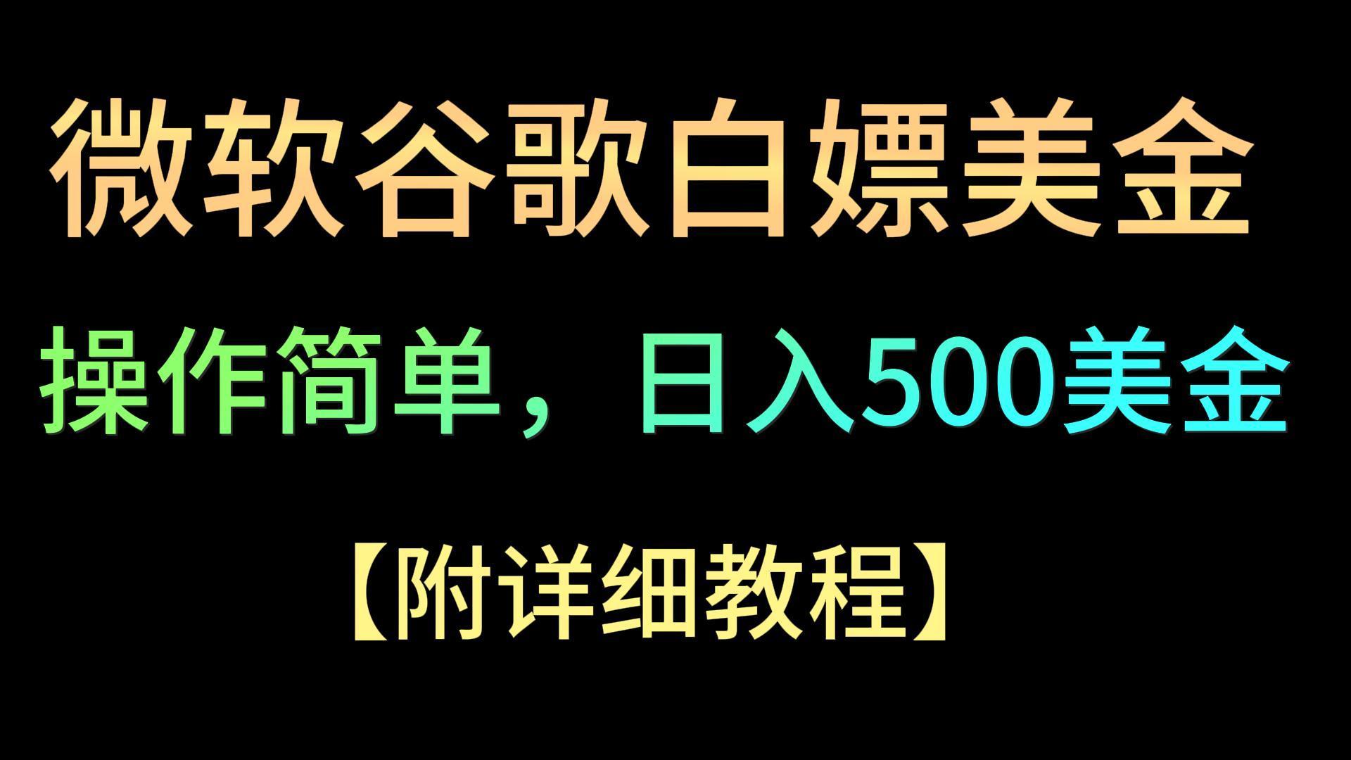 微软谷歌项目3.0，轻松日赚500+美金，操作简单，小白也可轻松入手！-彼飞网创