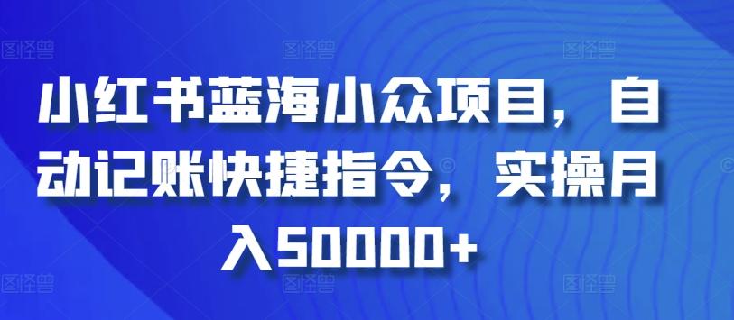 小红书蓝海小众项目，自动记账快捷指令，实操月入50000+【揭秘】-彼飞网创