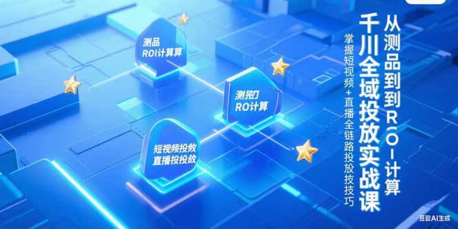 千川全域投放实战课，从测品到ROI计算，掌握短视频+直播全链路投放技巧-彼飞网创