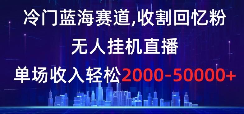冷门蓝海赛道，收割回忆粉，无人挂机直播，单场收入轻松2000-5w+【揭秘】-彼飞网创