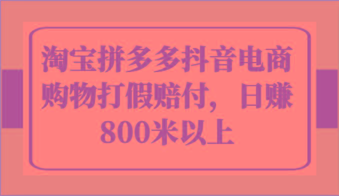 淘宝拼多多抖音电商购物打假赔付，日赚800米以上-彼飞网创