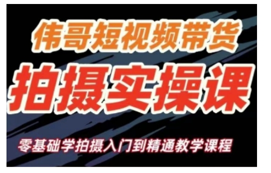 短视频带货拍摄实操课，零基础学拍摄入门到精通教学-彼飞网创