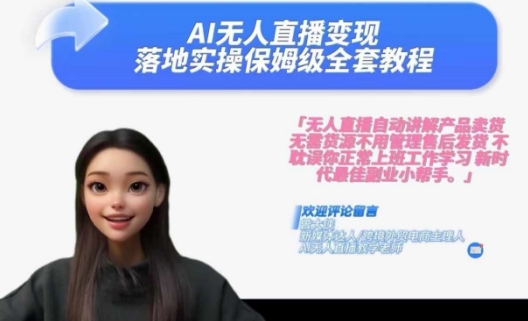 Ai无人直播变现实操课，保姆级全套教程，2024年带你和我一样实现财富倍增-彼飞网创