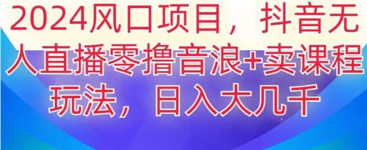 2024风口项目，抖音无人主播撸音浪+卖课程玩法，日入大几千【揭秘】-彼飞网创