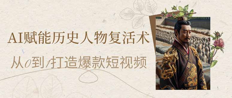 AI赋能历史人物复活术：从0到1打造爆款短视频-彼飞网创